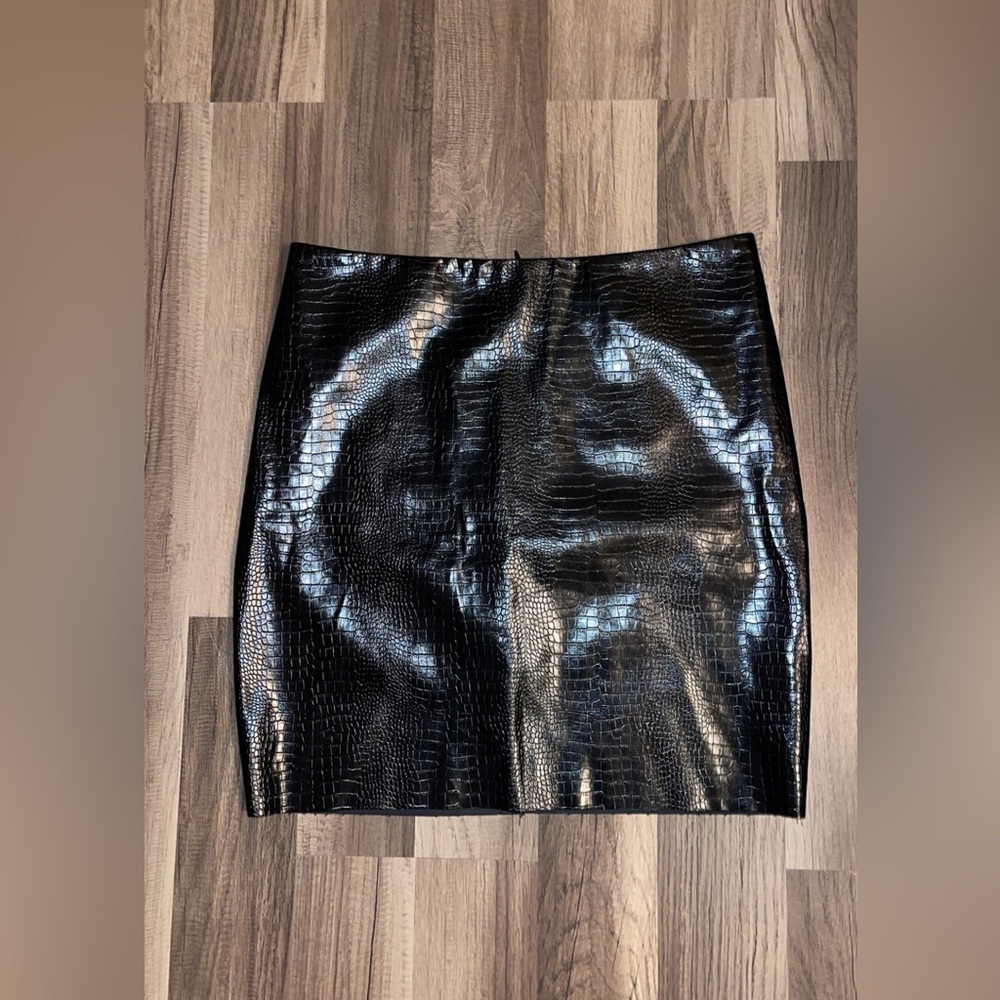 Gator Skin Leather Skirt (faux)
